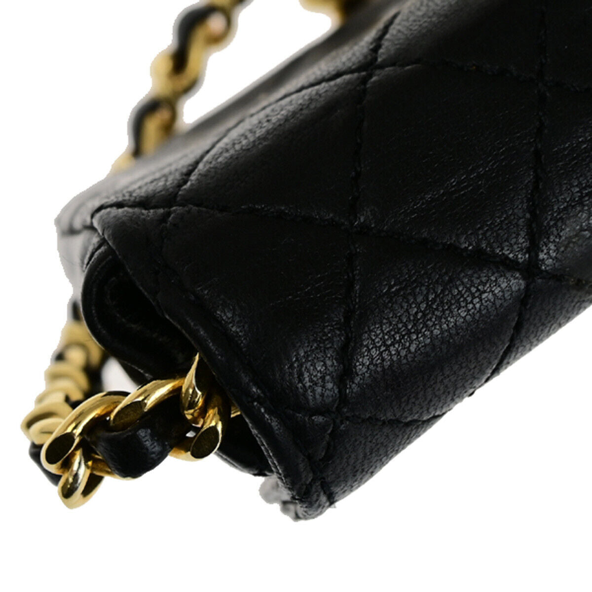 CHANEL CC Logo Mini Mini Matelasse Chain Shoulder Bag Leather GHW BK 660RK051