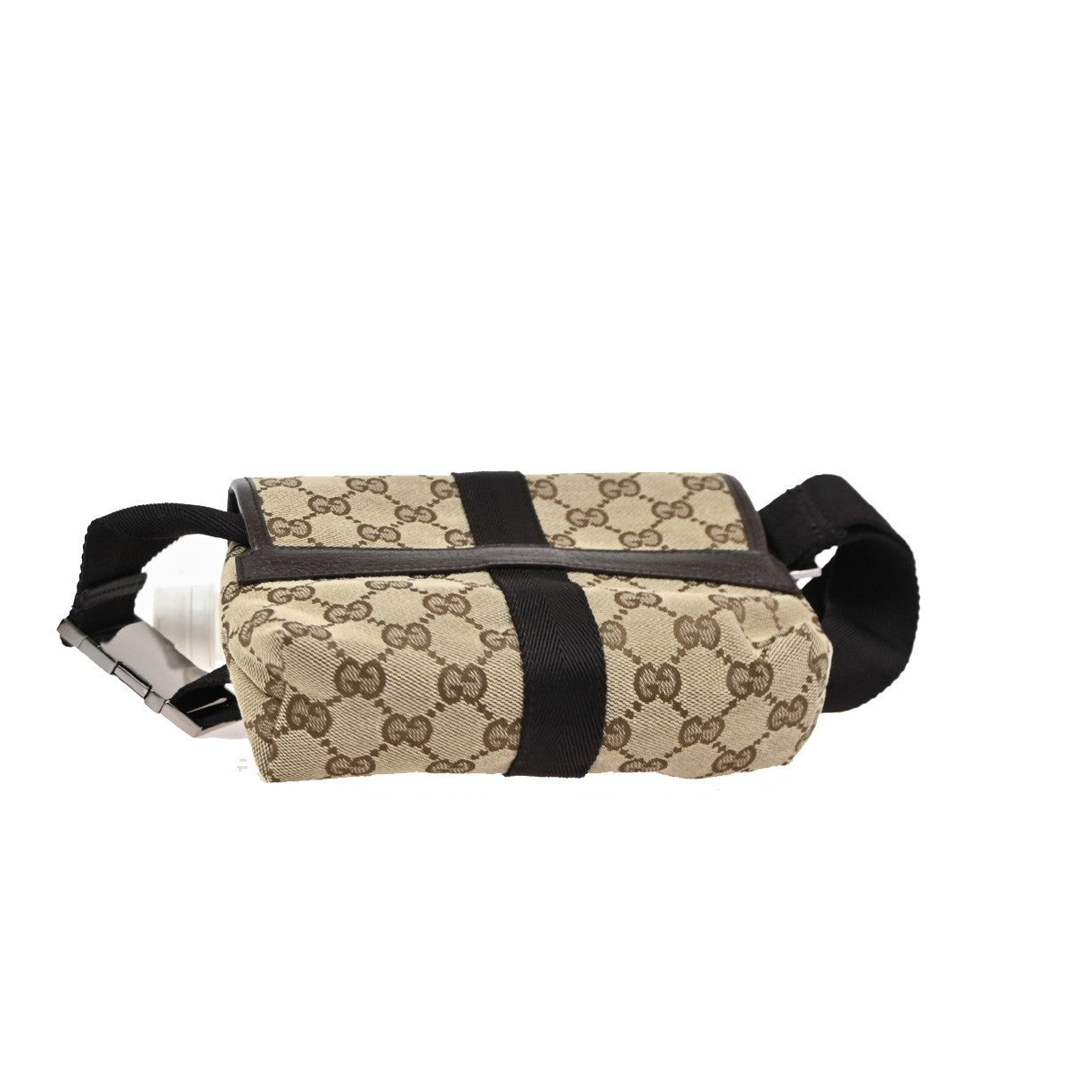 GUCCI GG Pattern Waist Bag Canvas Leather Beige Brown SHW Italy 76KB758