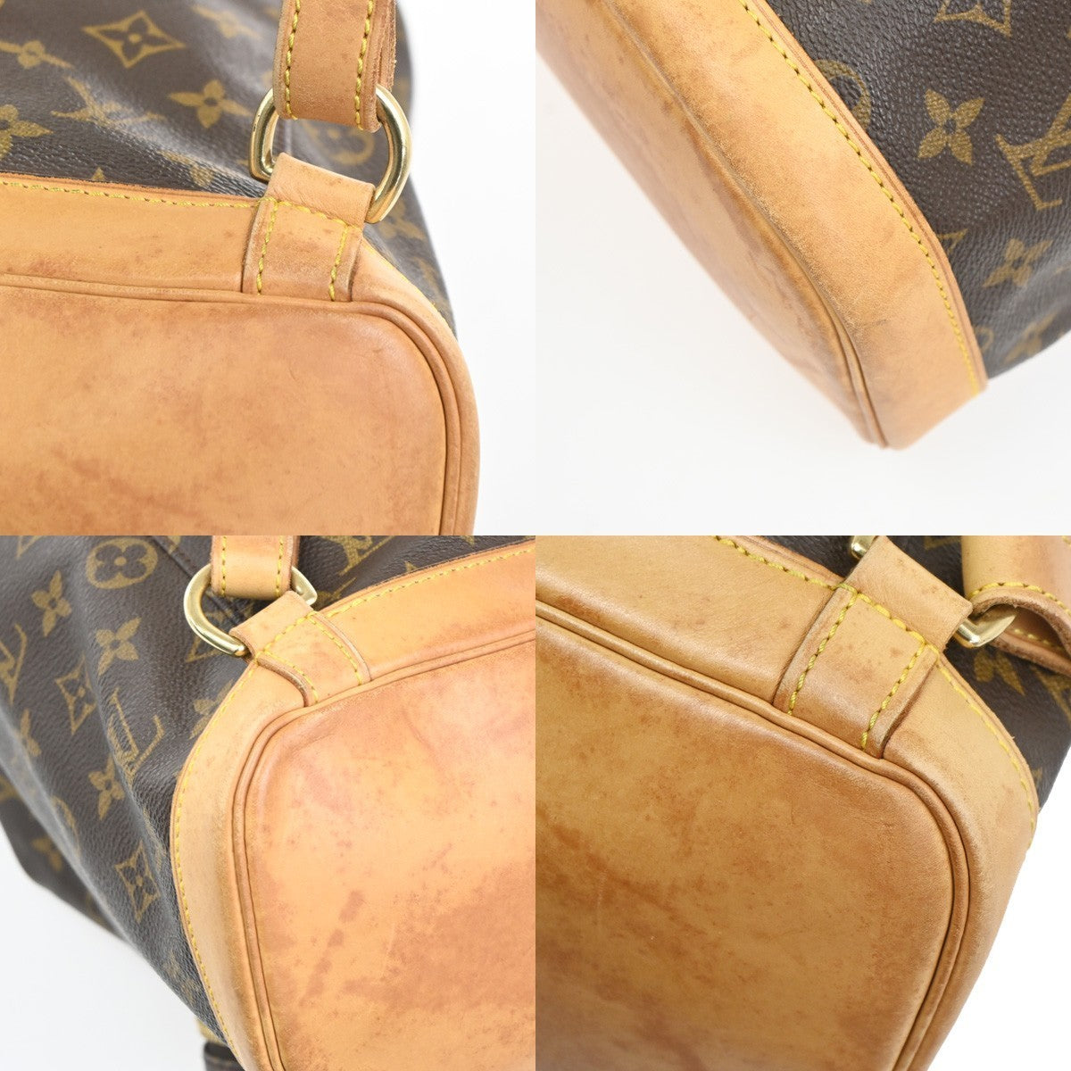LOUIS VUITTON Montsouris GM Backpack Bag Monogram Leather Brown M51135 97TA524