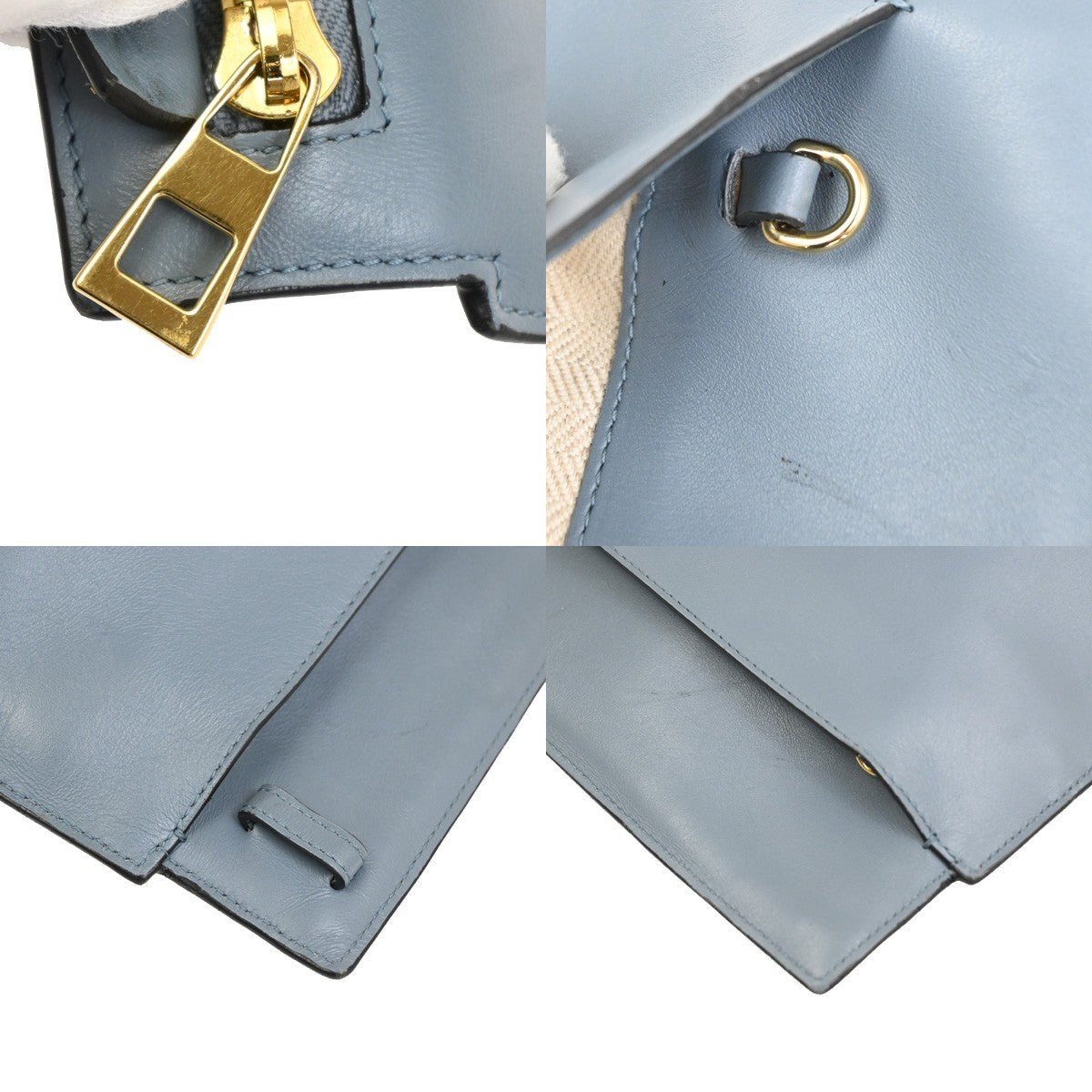 LOEWE Logo T Pouch Anagram Crossbody Shoulder Bag Leather Blue Spain GHW 35TA620