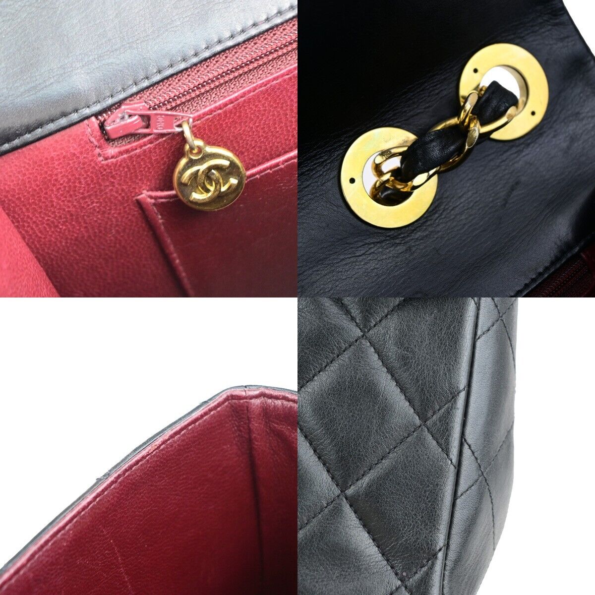 CHANEL CC Maxi Jumbo Matelasse 34 Chain Shoulder Bag Leather Black GHW 805RK690