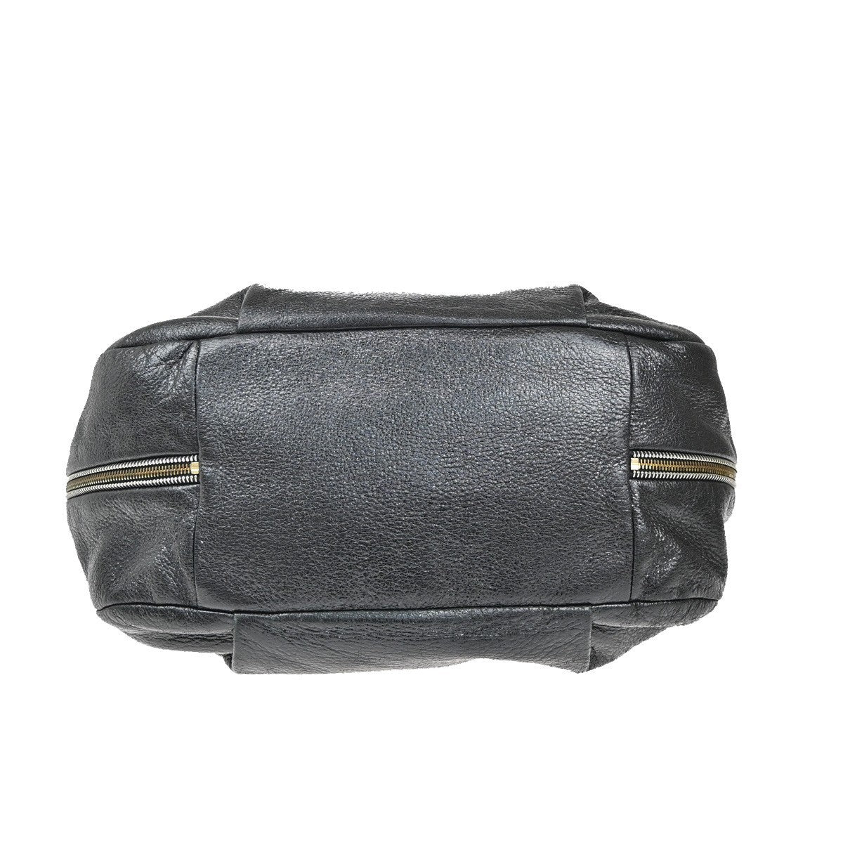 PRADA  Logo Shoulder Bag Snap Closure Leather Black Gold Italy  72TA071