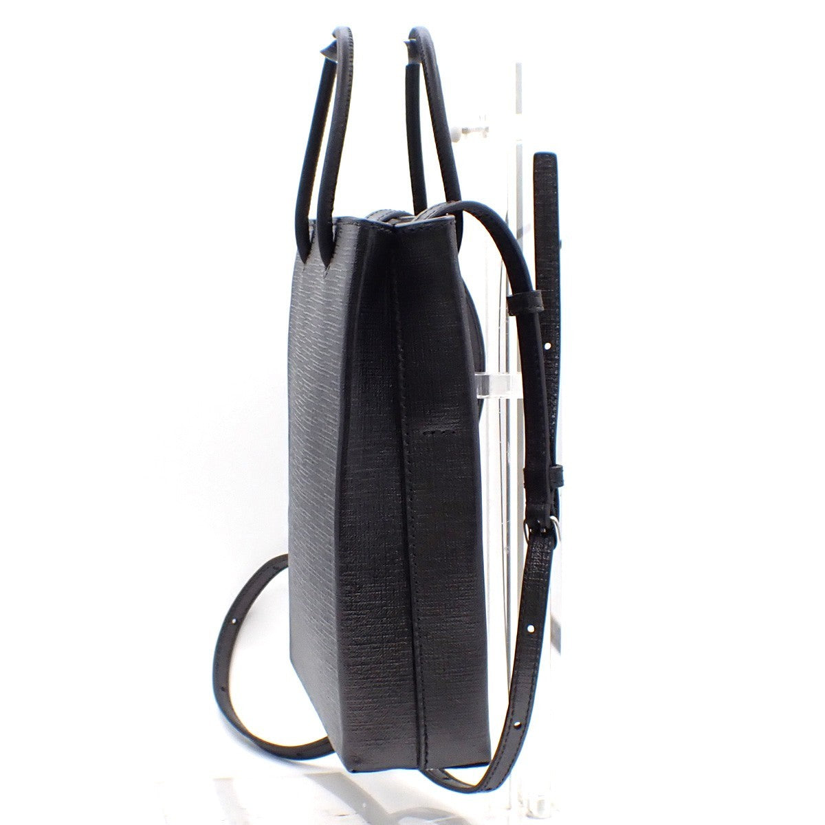 BALENCIAGA North South Shopping 2Way Shoulder Leather Metallic Gray SHW 11RL627