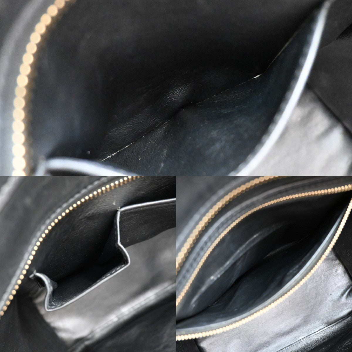 CELINE Logo Luggage Phantom Large Hand Tote Bag Leather Black Italy 667RF549