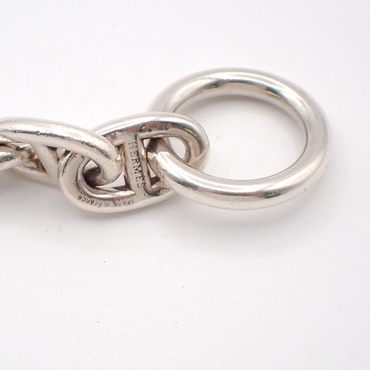 HERMES Logo Chaine D'ancre MM Chain Bracelet  16 Link Silver Ag925 385LC631