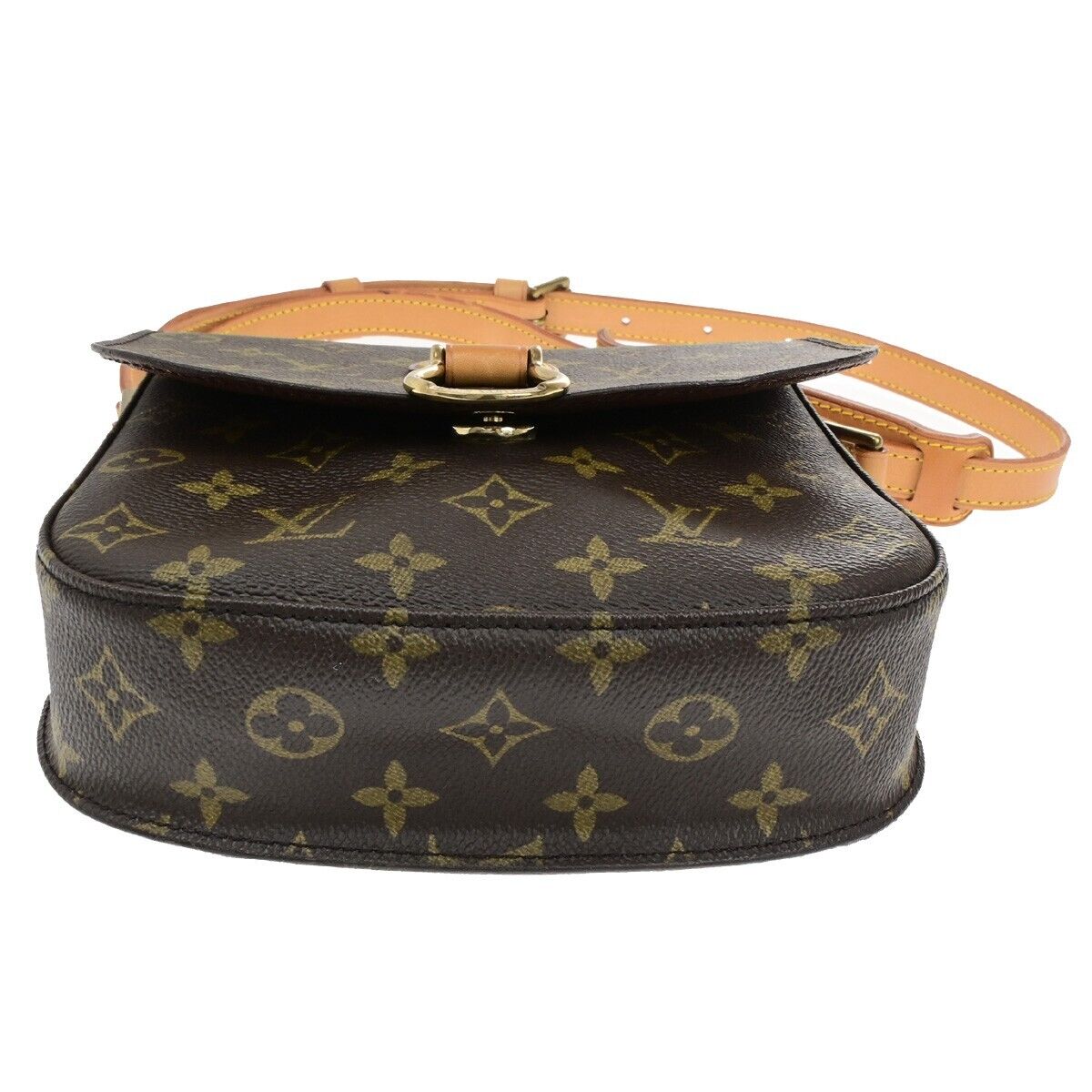 LOUIS VUITTON Saint Cloud MM Shoulder Bag Monogram Leather Brown M51243 87ED457