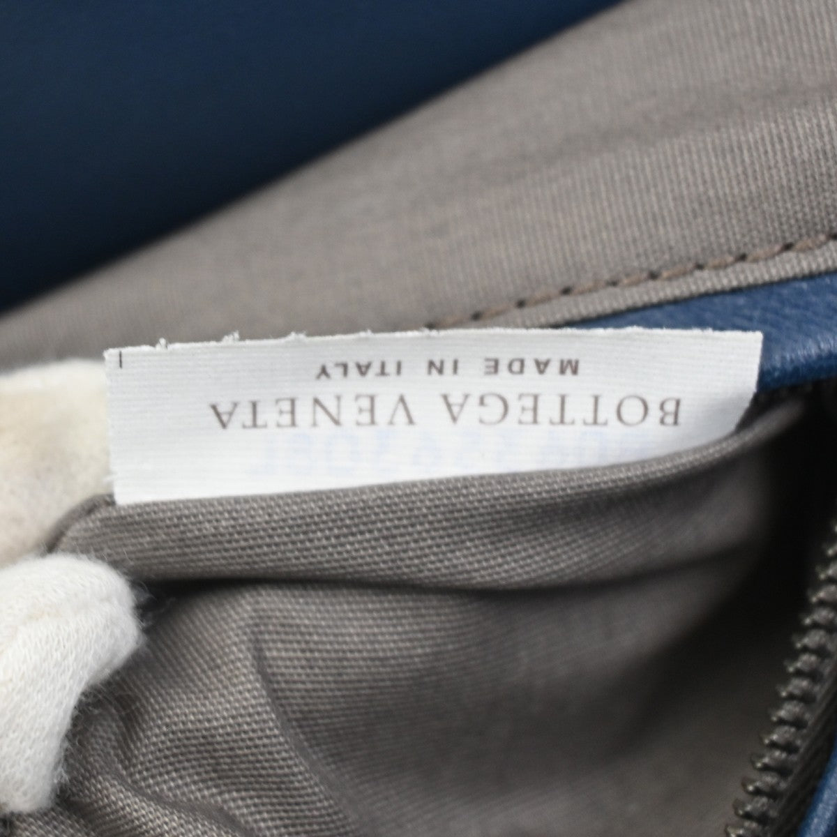 BOTTEGA VENETA Logo Intrecciato Hand Tote Bag Canvas Leather Blue Italy 38ZA106