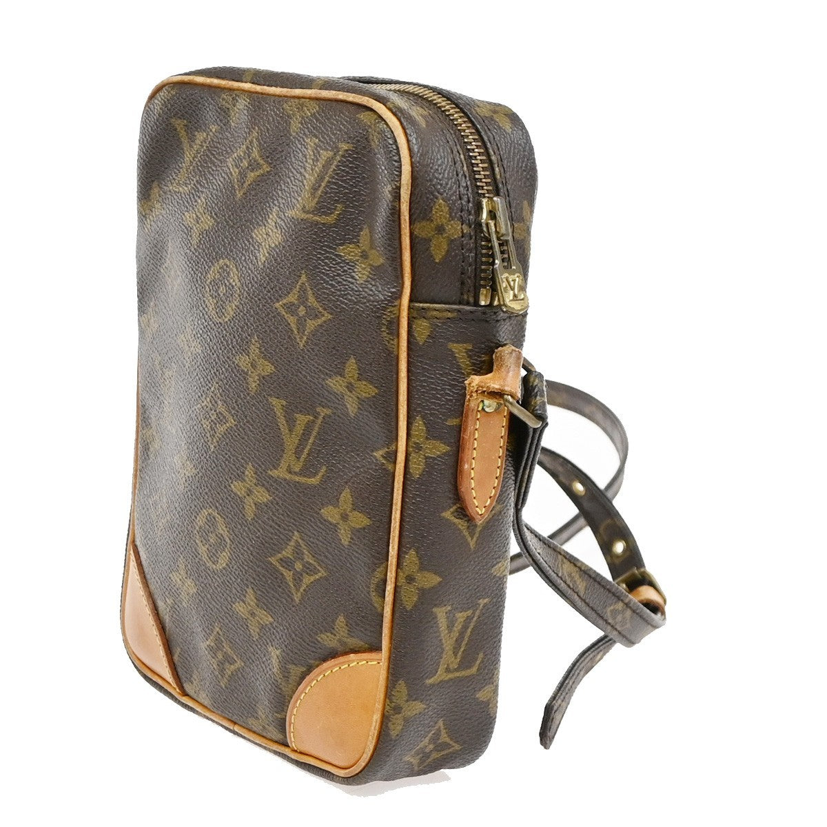 LOUIS VUITTON Danube Shoulder Bag Monogram Leather Brown France M45266 65KD159