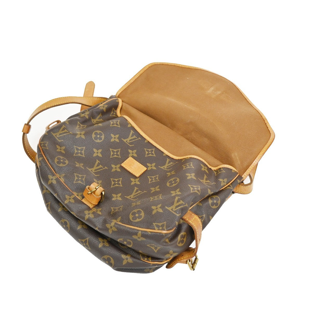 LOUIS VUITTON Logo Saumur 30 Shoulder Bag Monogram Leather BN M42256 30CA903