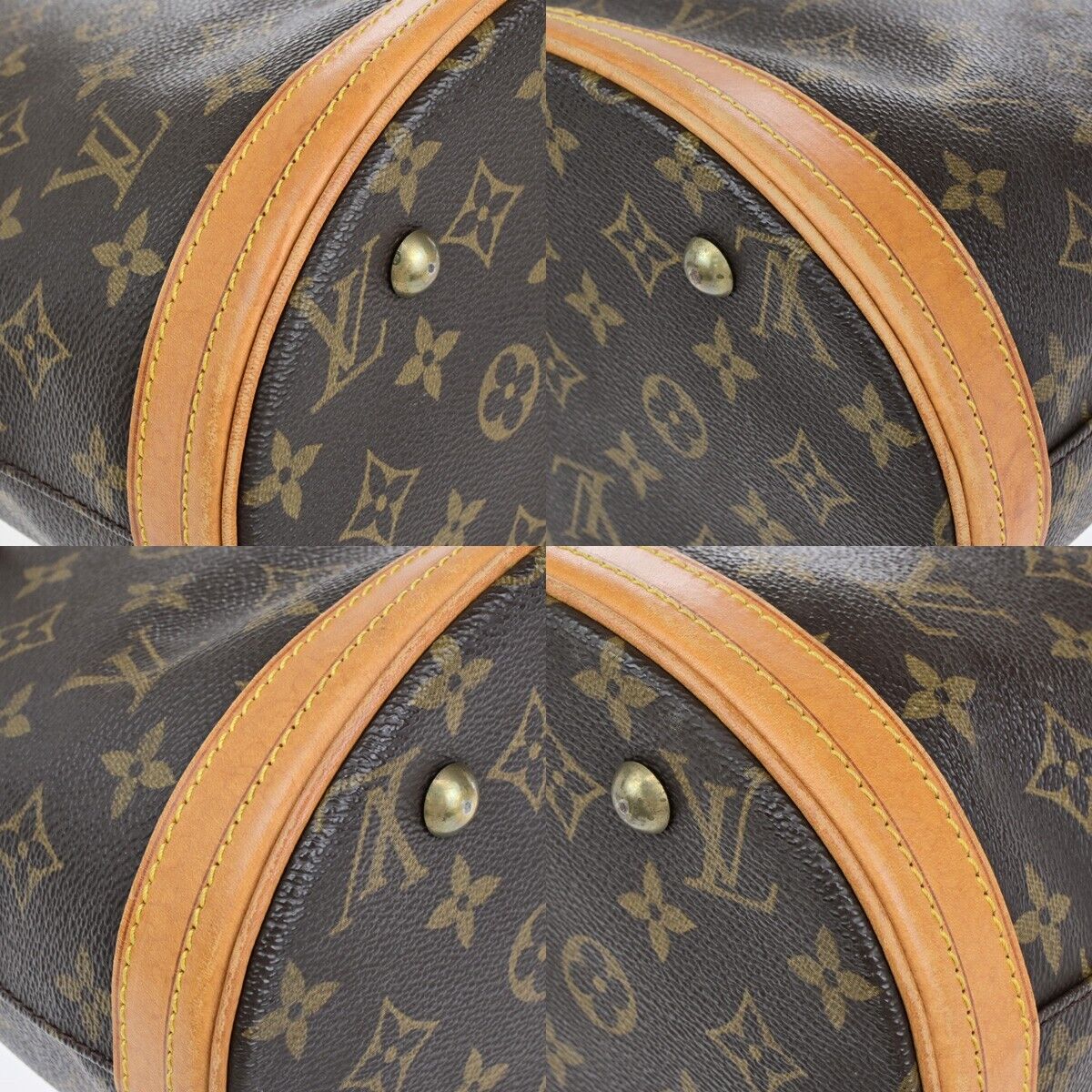 LOUIS VUITTON BUCKET PM Shoulder Tote Bag Monogram Leather Brown M42238 70ED233