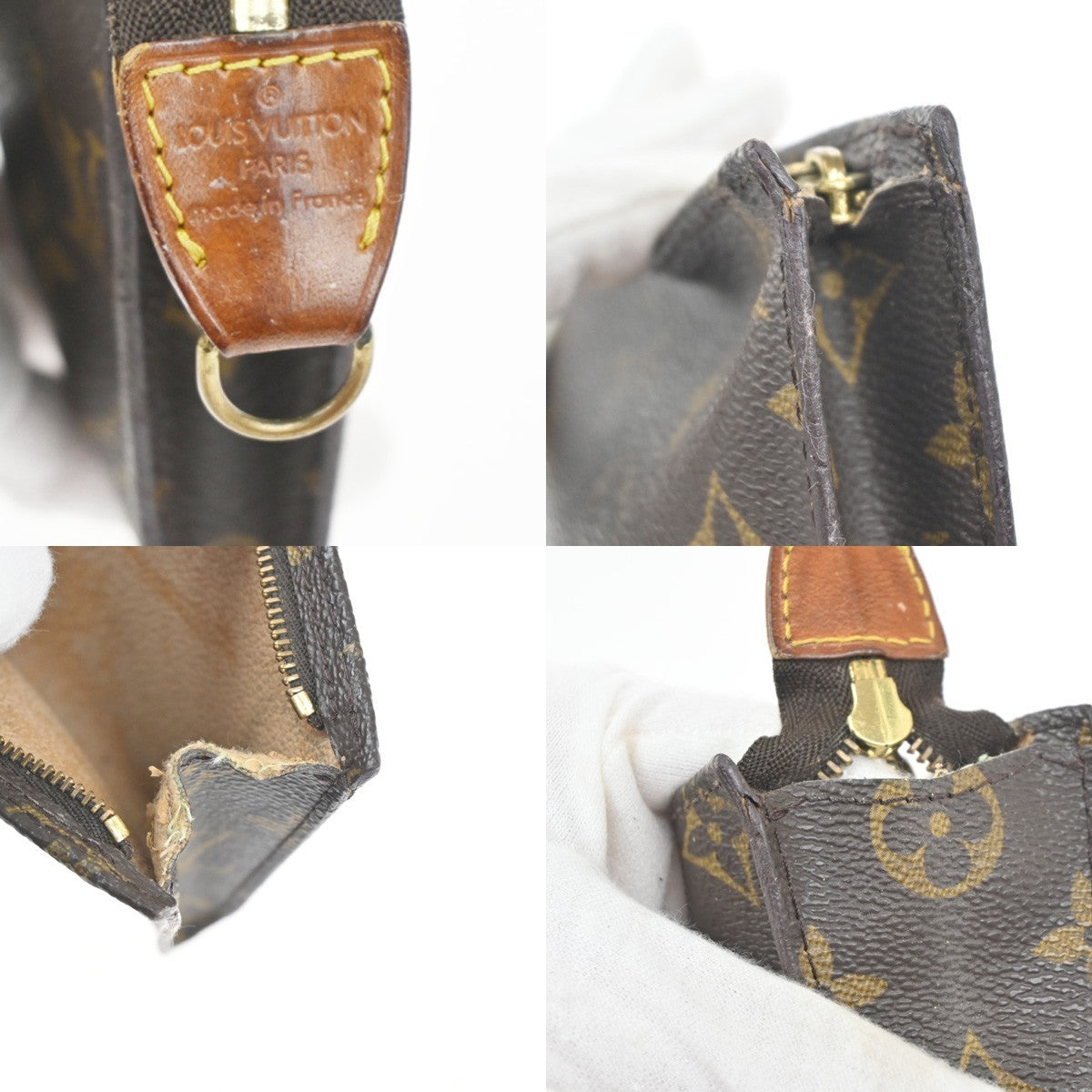LOUIS VUITTON LV Logo Bucket GM Pouch Bag Monogram Leather Brown GHW 09KP585