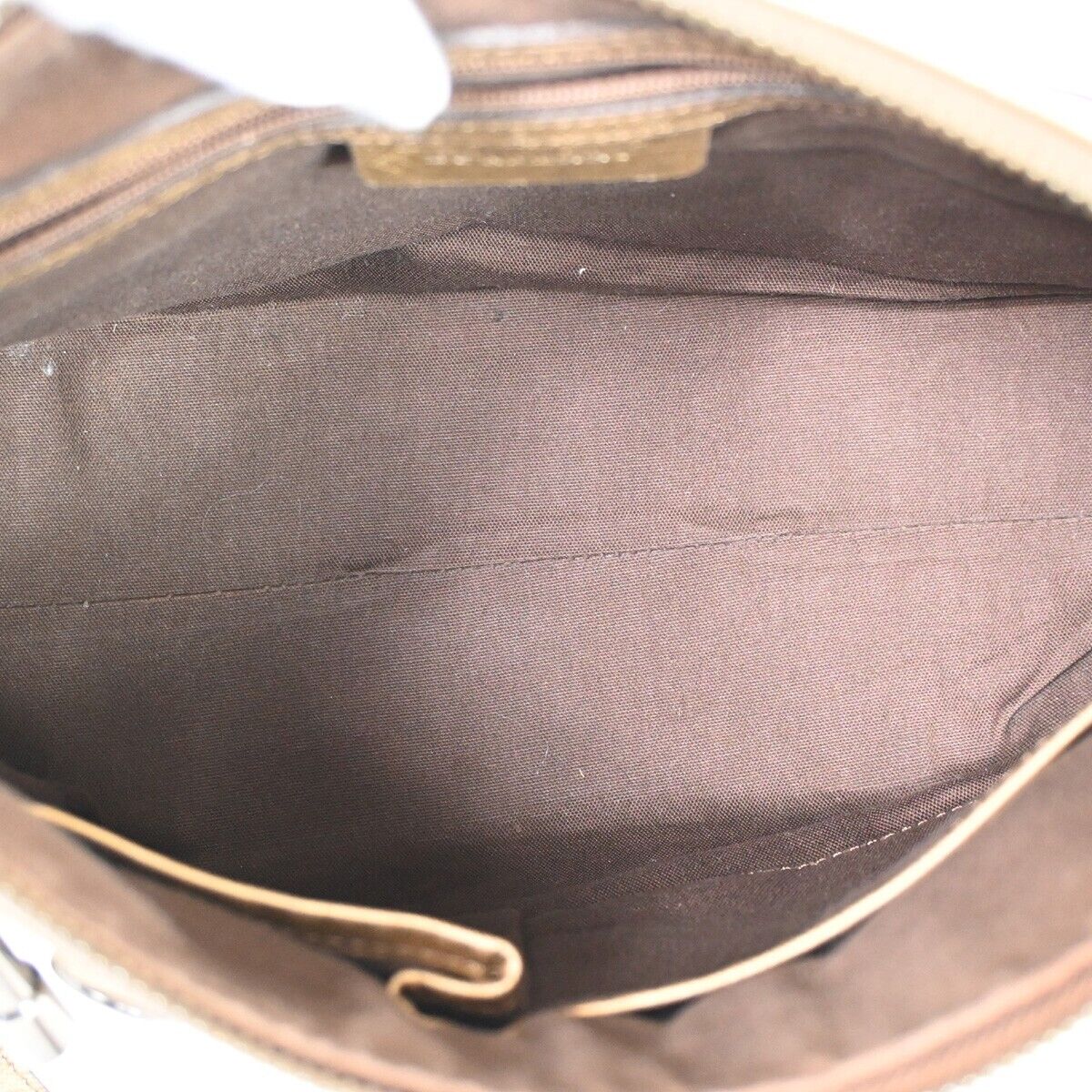 BURBERRY Logo Nova Check Shoulder Bag Canvas Leather Beige Gold Silver 60HB657