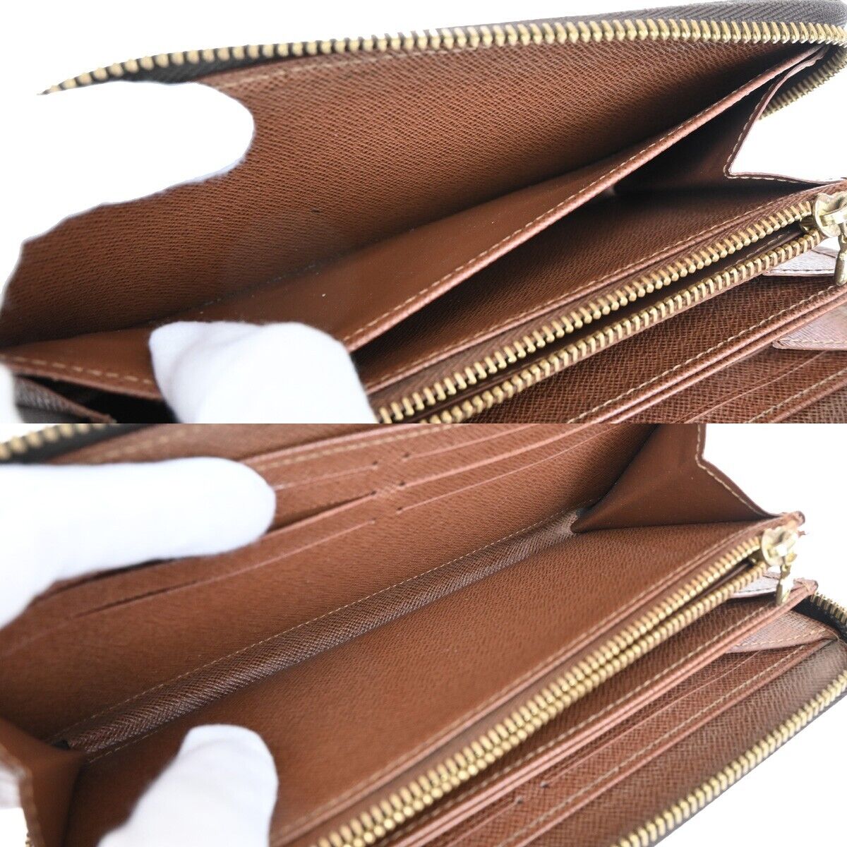 LOUIS VUITTON Zippy Wallet Long Bifold Monogram Leather Brown M60017 39FA521