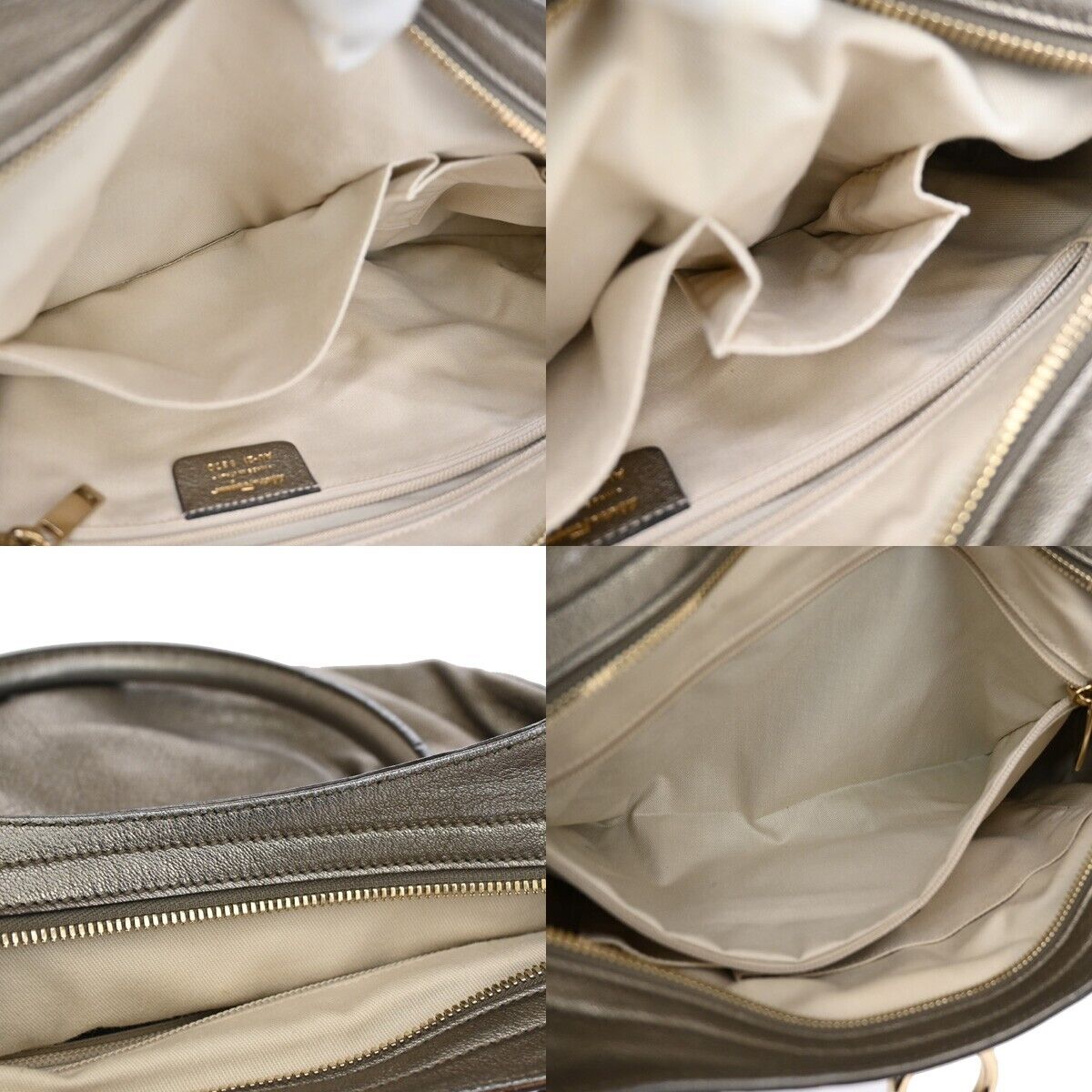SALVATORE FERRAGAMO Logo Marisa Gancini Shoulder Bag Leather Gray Italy 69SG692
