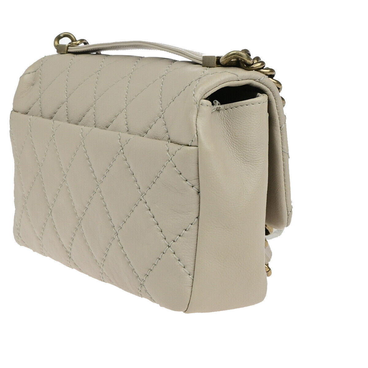 CHANEL CC Matelasse 25 2Way Chain Shoulder Hand Bag Leather Beige GHW 805RJ967