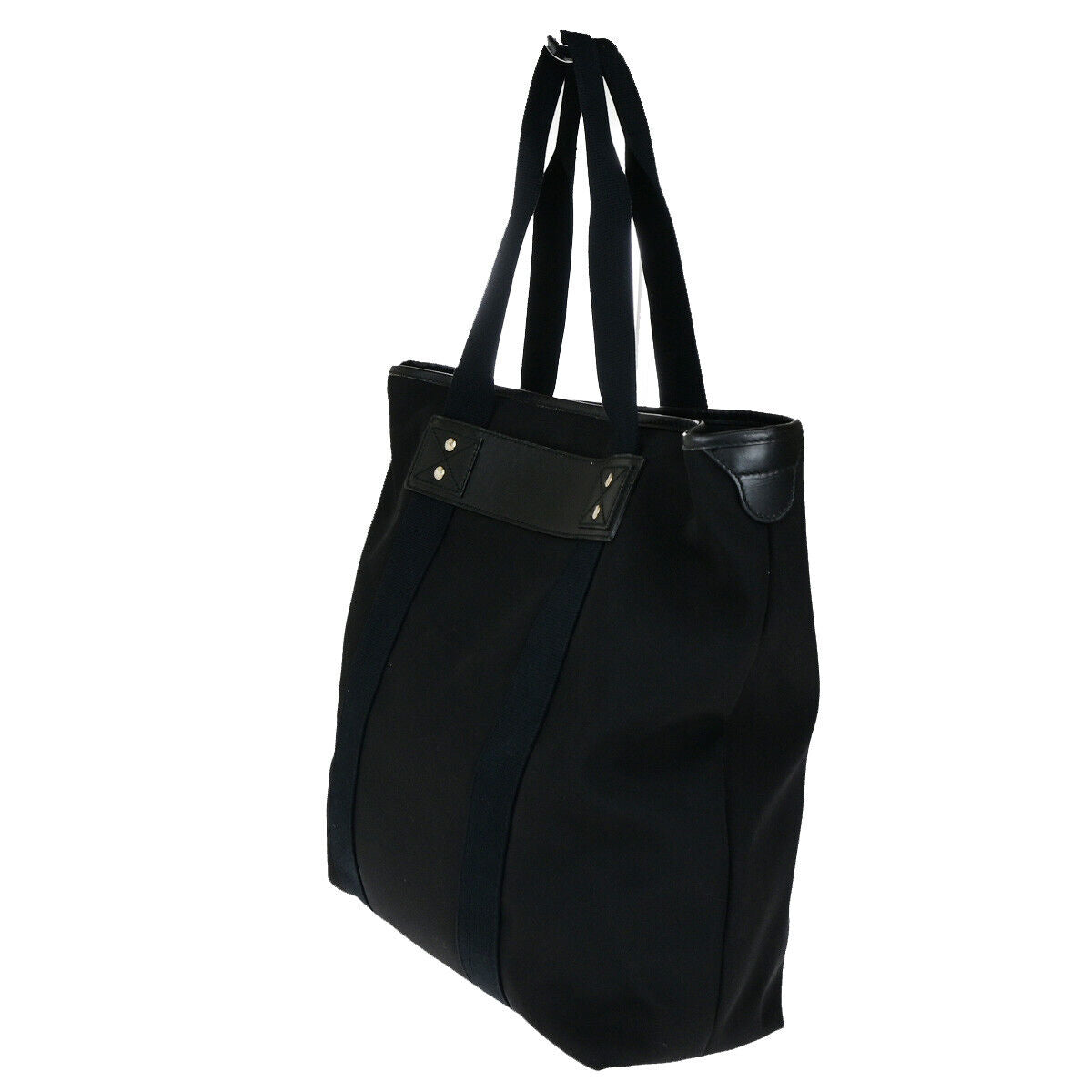 GUCCI Logo Sherry Shoulder Tote Bag Canvas Leather Black SHW Italy 74YG583