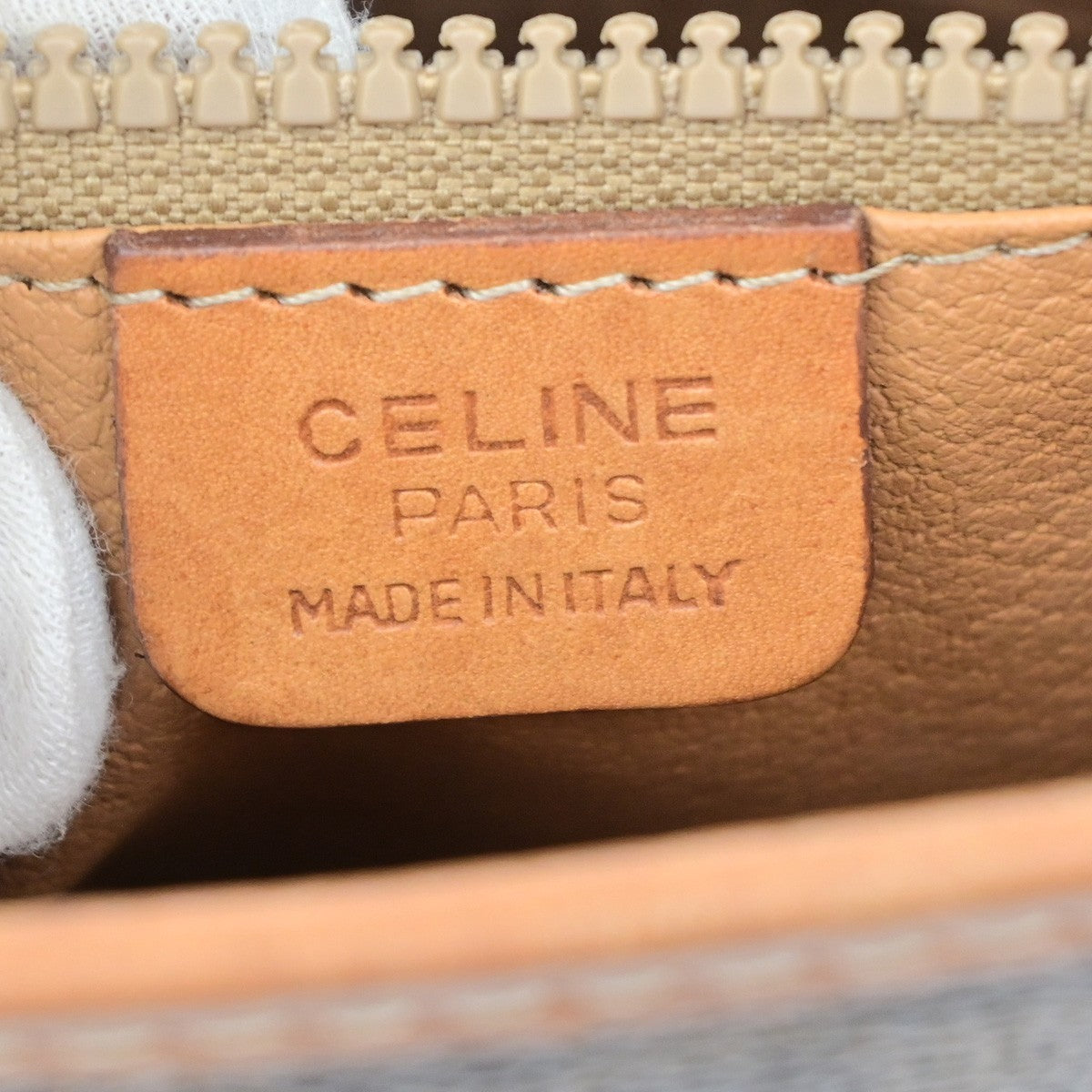 CELINE Logo Macadam Pattern Shoulder Tote Bag PVC Leather Brown GHW 35KD192