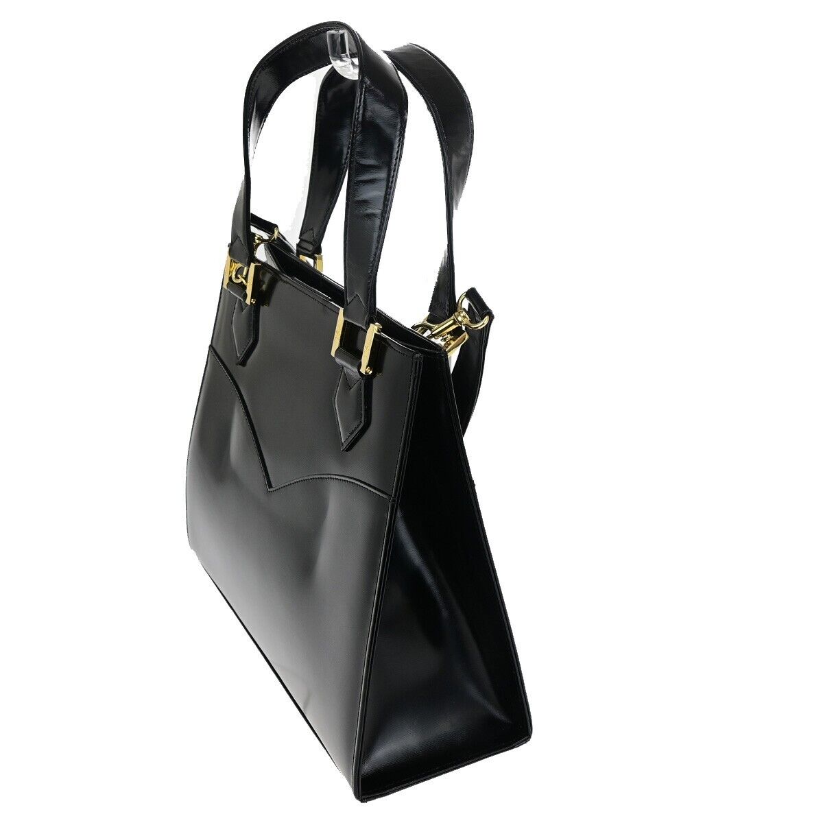 YVES SAINT LAURENT YSL Logo 2Way Shoulder Hand Bag Leather Black 36FB059