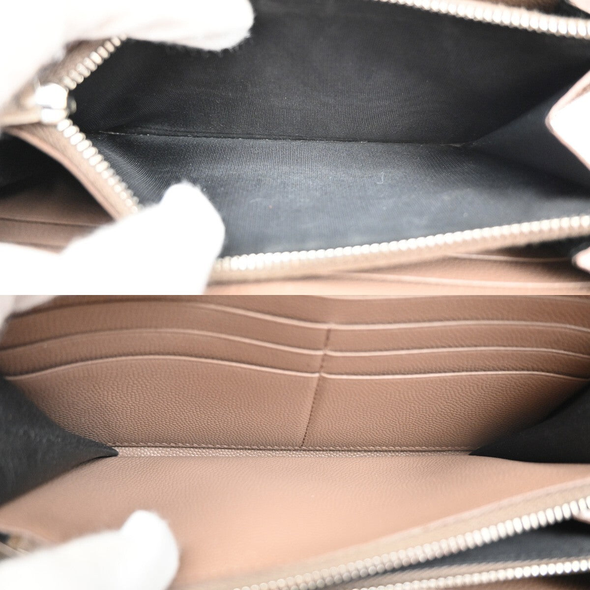 SAINT LAURENT YSL Logo Zipper Aroung Long Wallet Leather Brown SHW 64EF031