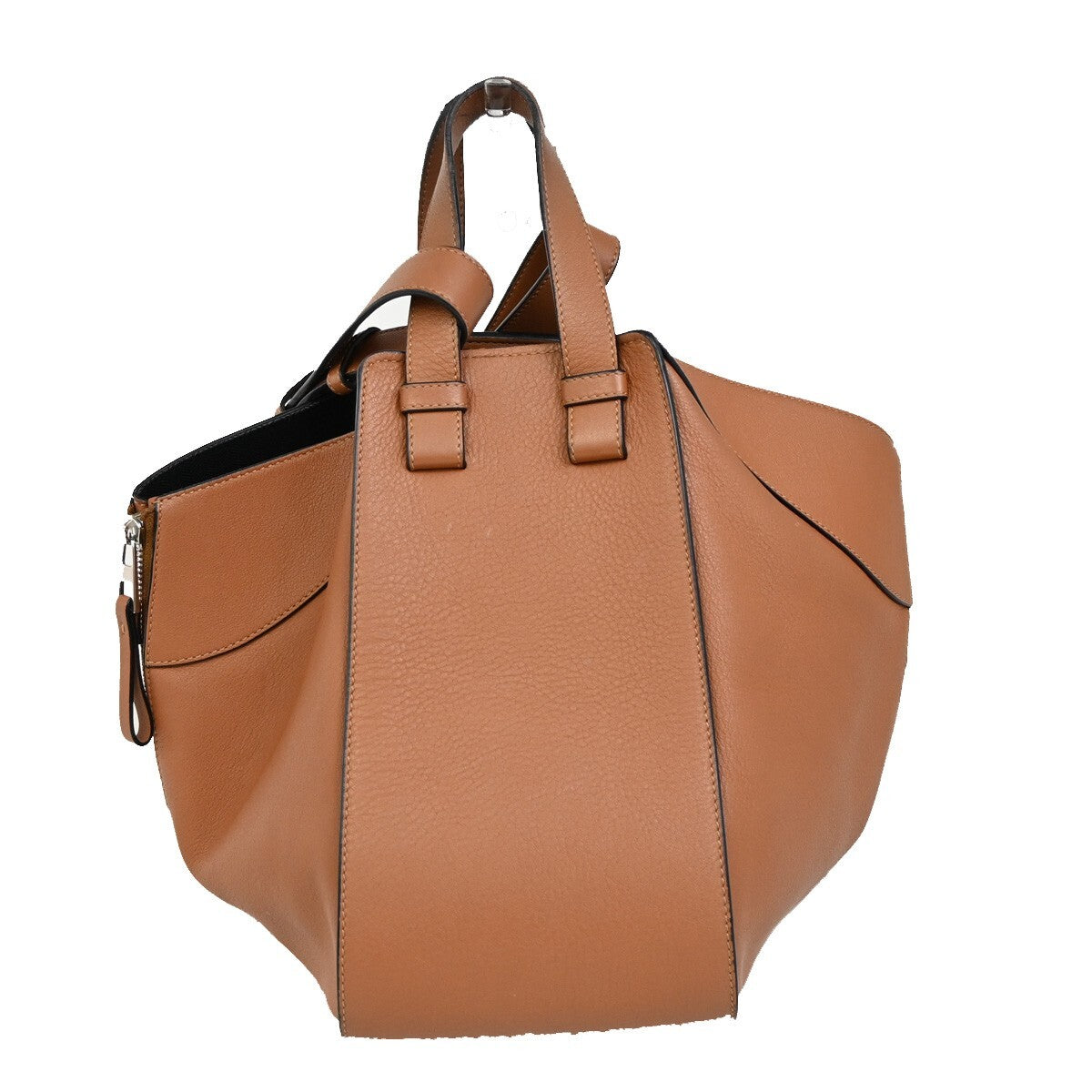 LOEWE Logo Hammock Small 2Way Shoulder Hand Bag Leather Brown GHW Spain 683RF278