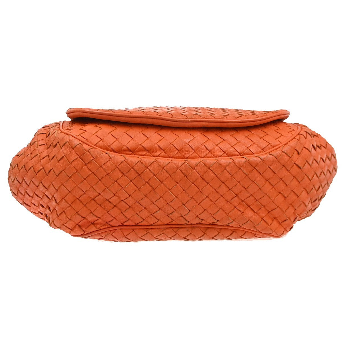 BOTTEGA VENETA Logo Intrecciato Shoulder Hand Bag Leather Orange Italy 95MA530