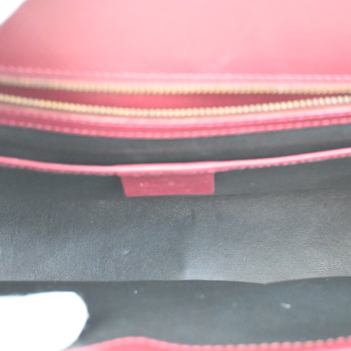 GUCCI Logo Top Handle Shoulder Hand Bag Leather Red GHW Italy 70KC634
