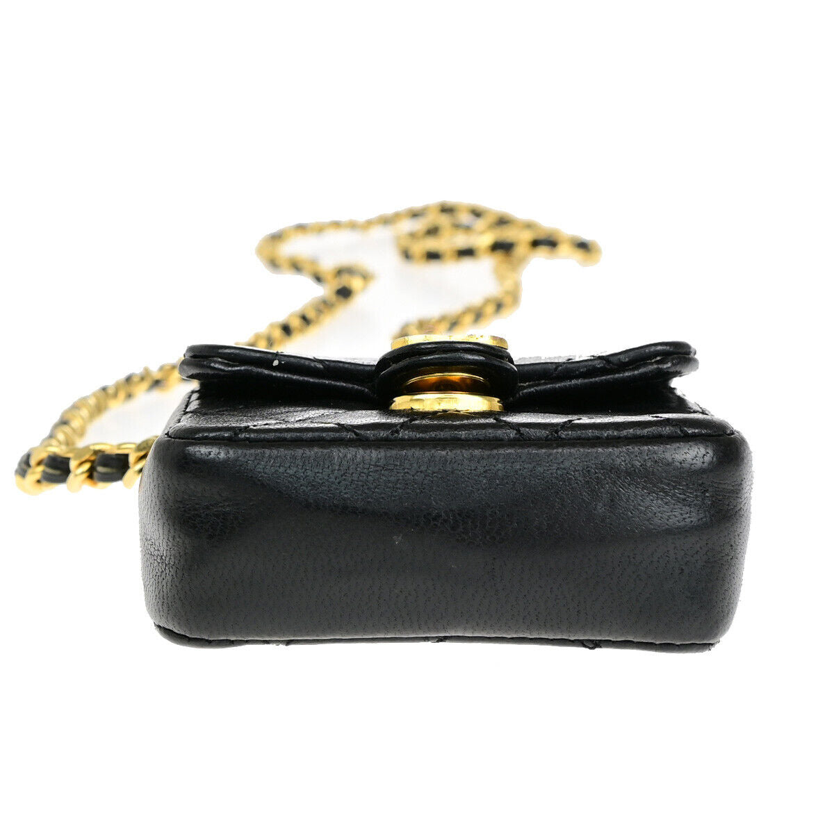 CHANEL CC Logo Mini Mini Matelasse Chain Shoulder Bag Leather GHW BK 660RK051