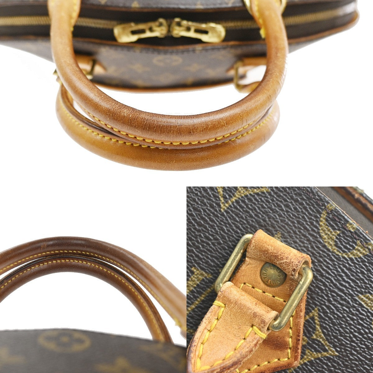LOUIS VUITTON LV Logo Ellipse MM Hand Bag Monogram Leather Brown M51126 88MA480