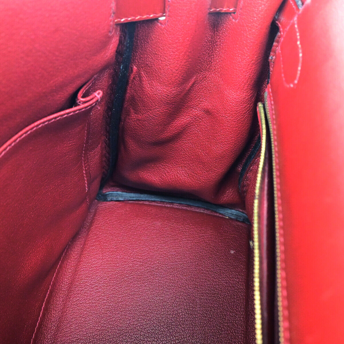 HERMES Kelly 32 Retourne 2Way Hand Bag □F Vibrato Leather Rouge H GHW 6030RK681