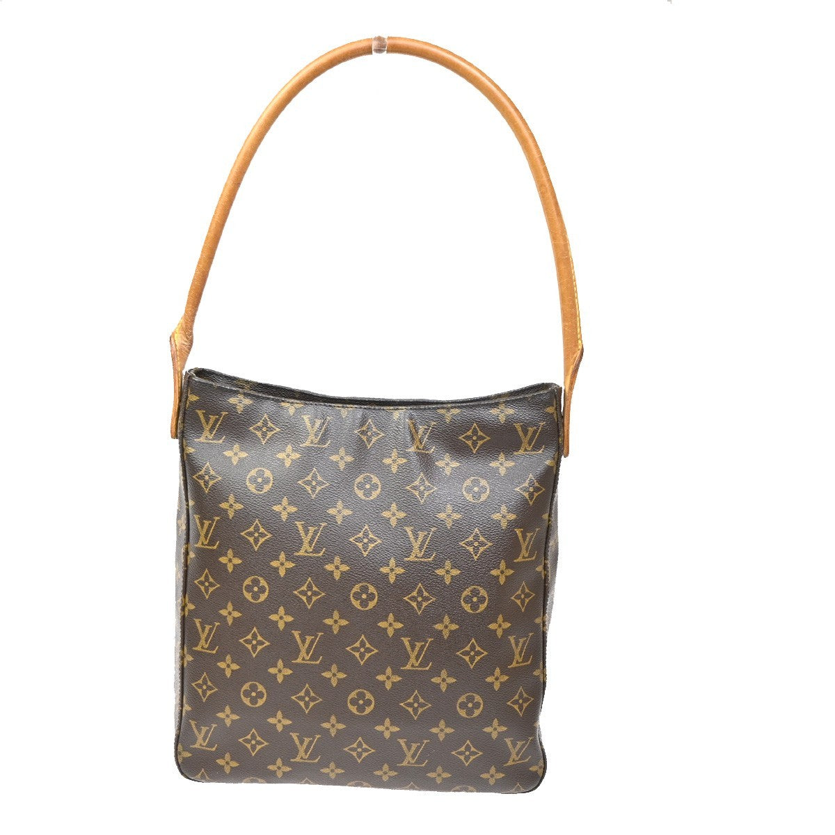 LOUIS VUITTON Logo Looping GM Shoulder Bag Monogram Leather Brown M51145 86ZA095