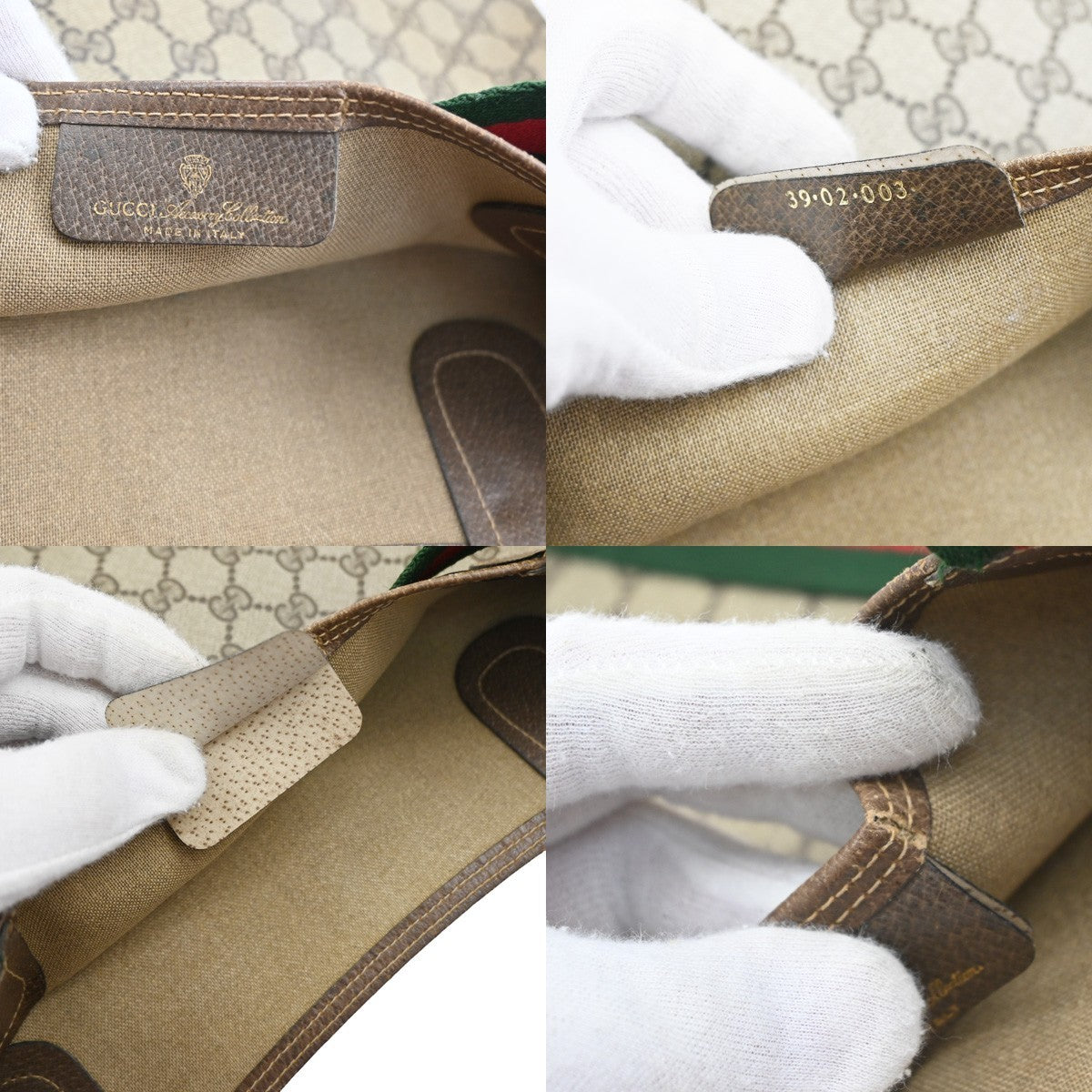 GUCCI PLUS GG Pattern Sherry Shoulder Tote Bag PVC Leather BE BN Italy 66SA109