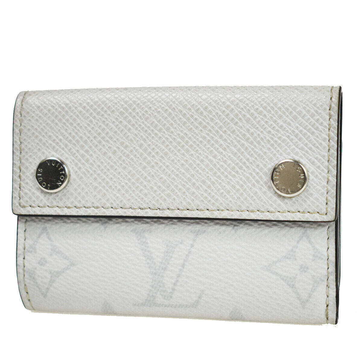 LOUIS VUITTON Discovery Compact Trifold Mini White Taigarama WE M30899 35YC253