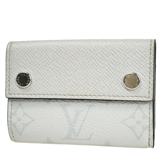 LOUIS VUITTON Discovery Compact Trifold Mini White Taigarama WE M30899 35YC253