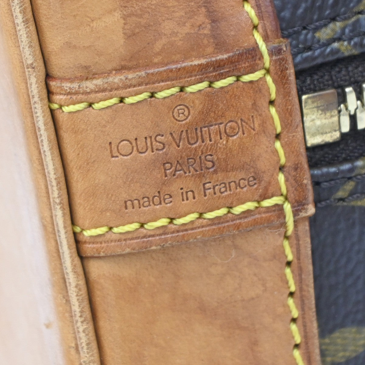 LOUIS VUITTON LV Logo Alma Hand Bag Monogram Leather Brown M51130 89YJ227