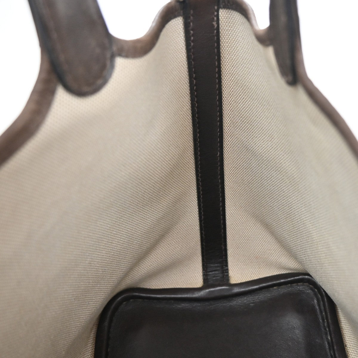 HERMES Logo Picotin 14 PM Hand Tote Bag Toile H Leather Brown SHW 689RL244