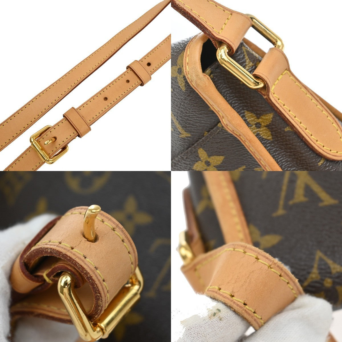 LOUIS VUITTON Menilmontant PM Shoulder Bag Monogram Leather BN M40474 50KP138
