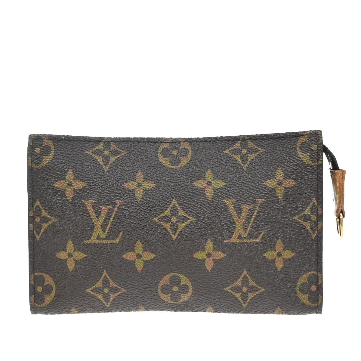 LOUIS VUITTON Logo BUCKET PM Pouch Bag Monogram Leather Brown France 02KB374