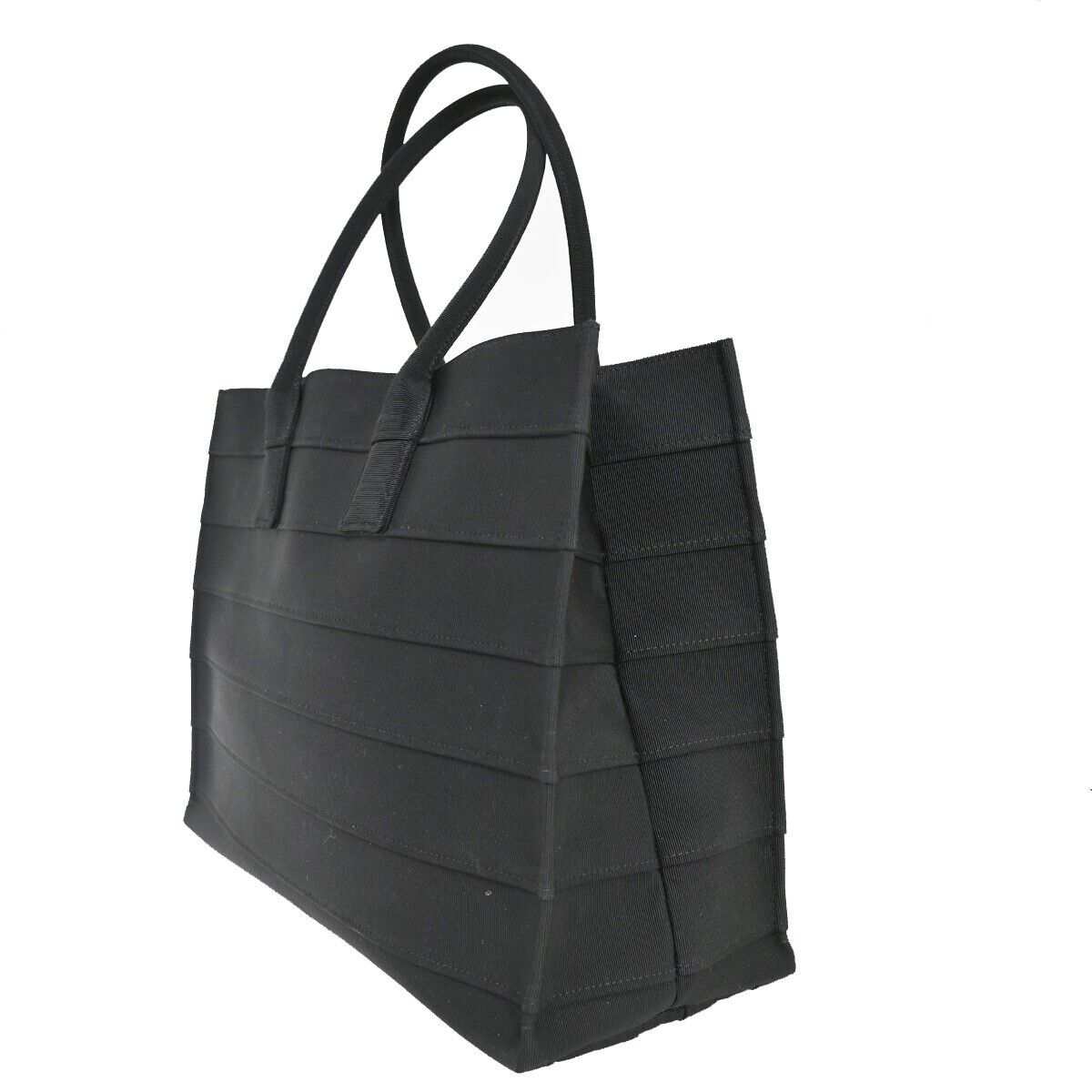 SALVATORE FERRAGAMO Signature Shoulder Tote Bag Canvas Leather Black GHW 57RJ307