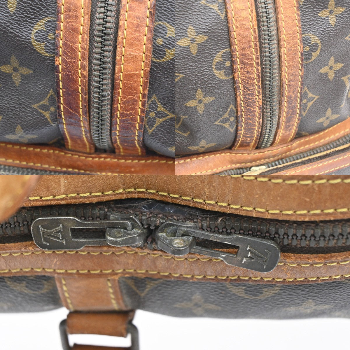 LOUIS VUITTON Sac Sport Hand Bag Monogram Leather Brown France M41444 66CB016