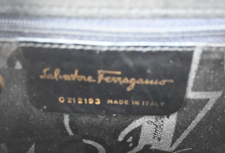 SALVATORE FERRAGAMO Gancini 2Way Shoulder Bag Suede Leather Black GHW 83ZA213