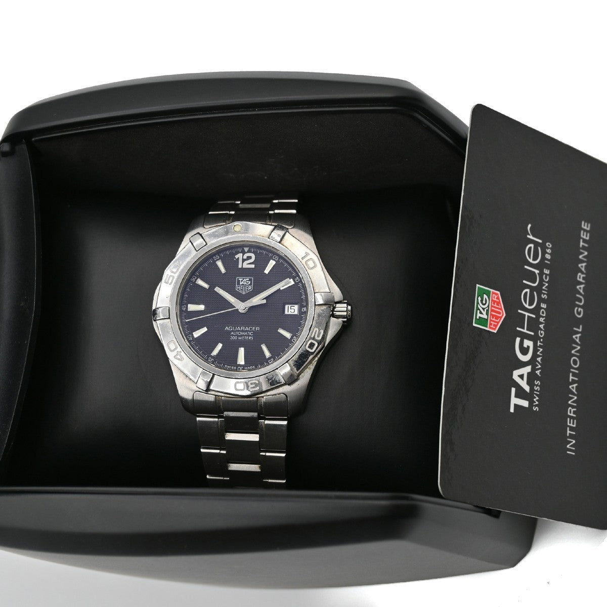 TAG HEUER Aquaracer 300M Watch 39mm WAF2110 Automatic Black Dial Date SS 23LC585