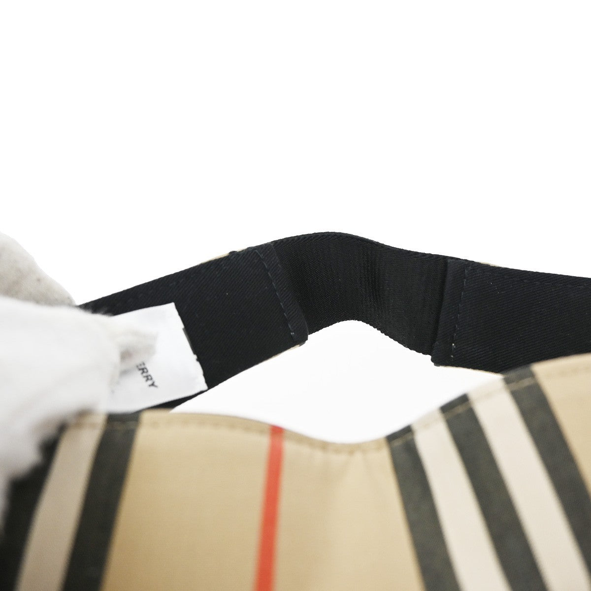 BURBERRY Logo Stripe Visor Hat Size 54-61 Canvas Brown 02RP157