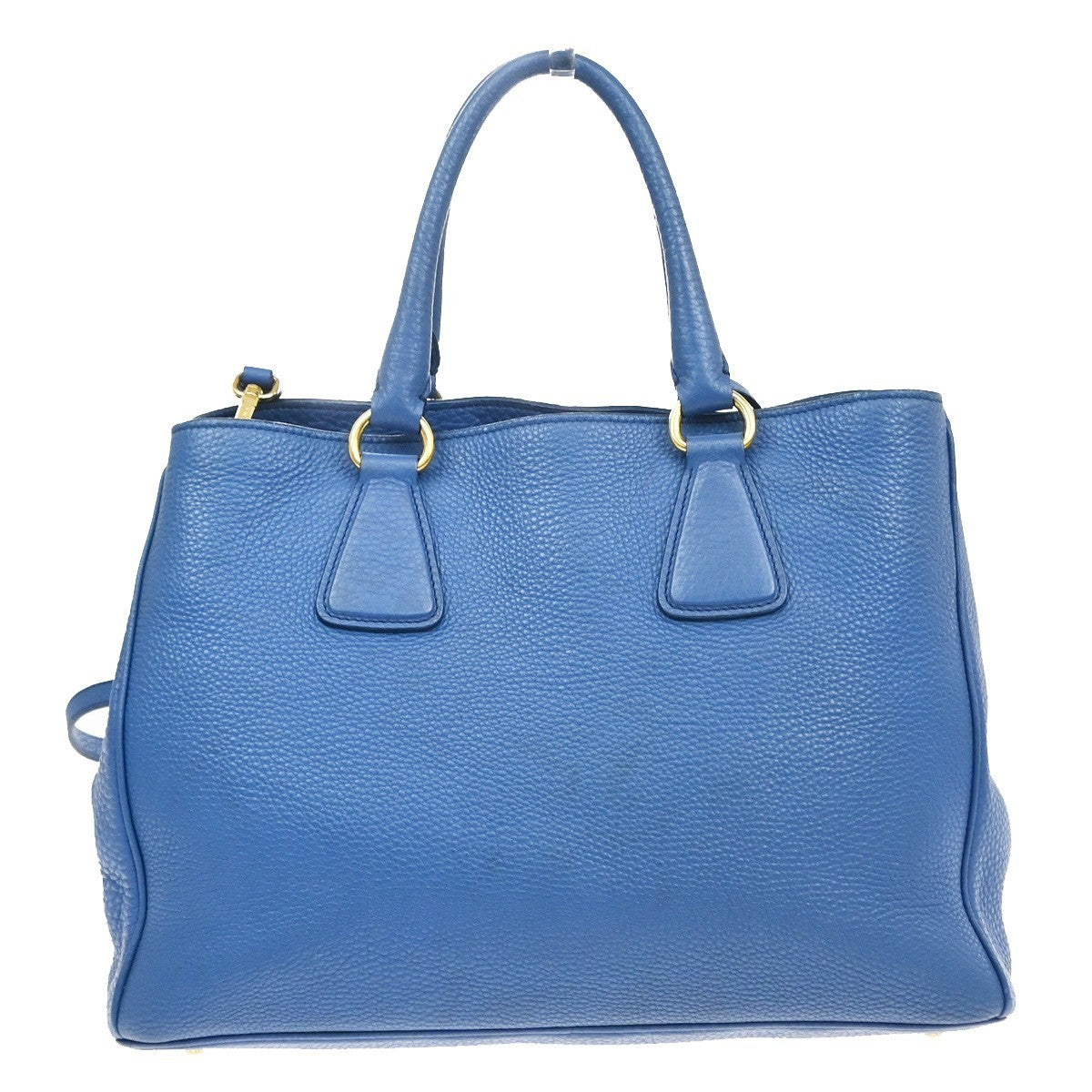 PRADA Logo 2Way Shoulder Hand Bag Vitello Daino Leather Blue GHW Italy 18YJ205