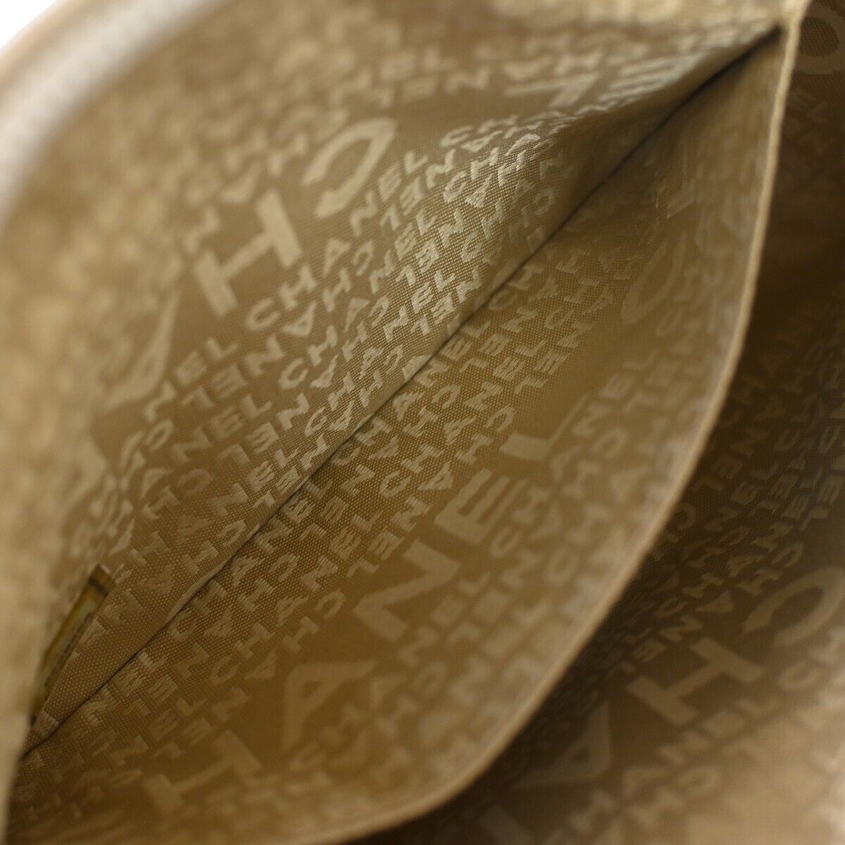 CHANEL CC Logo Chocolate Bar 2Way Hand Bag Leather Beige GHW Italy 11GA902