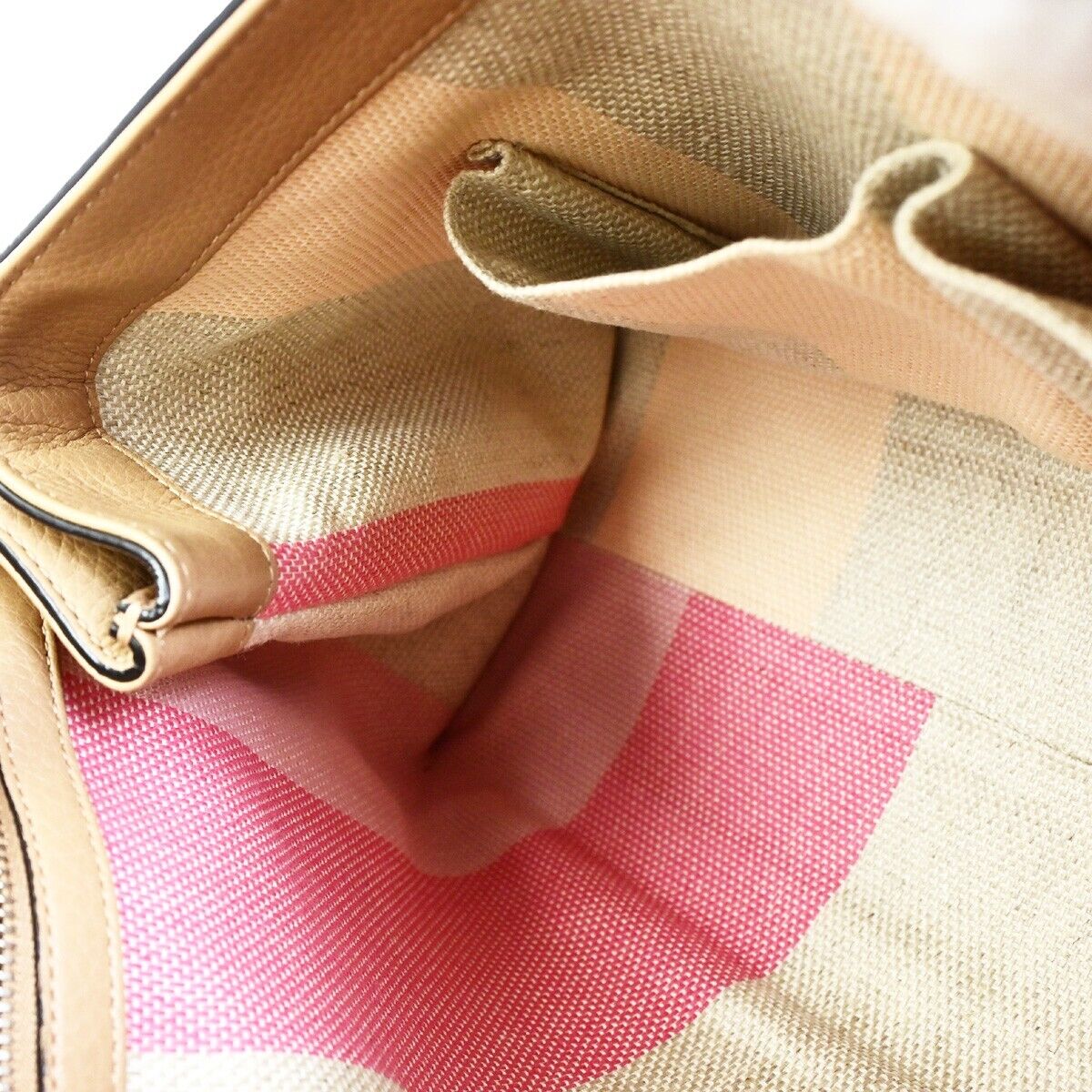 GUCCI GG Logo Daily 2Way Shoulder Hand Bag Bamboo Leather Pink Beige 75FB208