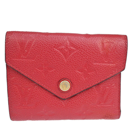 LOUIS VUITTON Victorine Trifold Wallet Monogram Empreinte Red M63701 31YC416