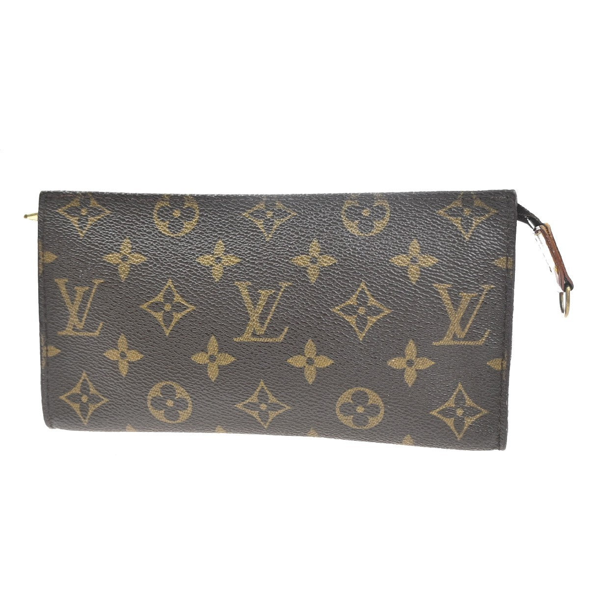 LOUIS VUITTON LV Logo Bucket GM Pouch Bag Monogram Leather Brown GHW 09KP585