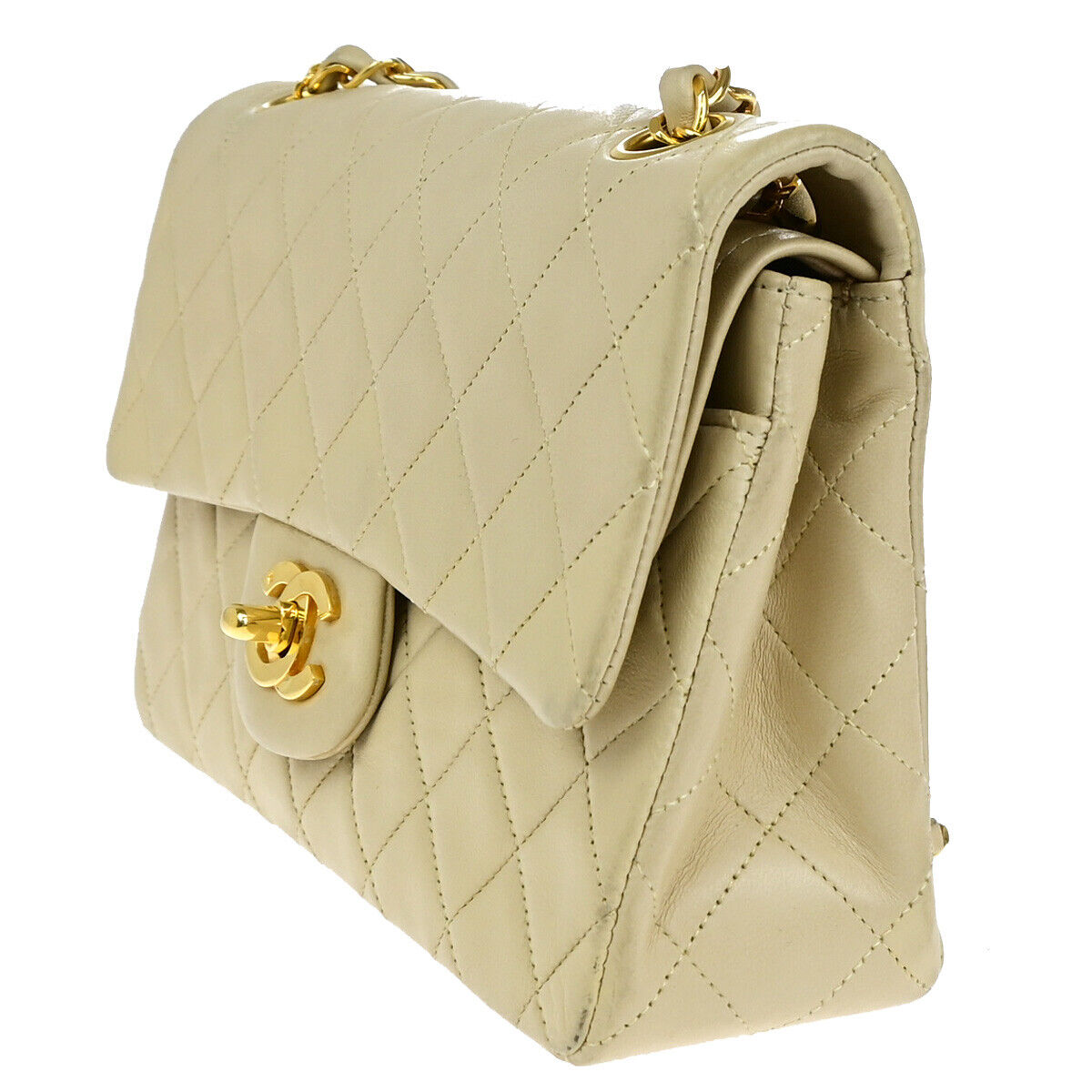 CHANEL CC Matelasse 23 Double Flap Chain Shoulder Bag Leather GHW BE 870RJ890