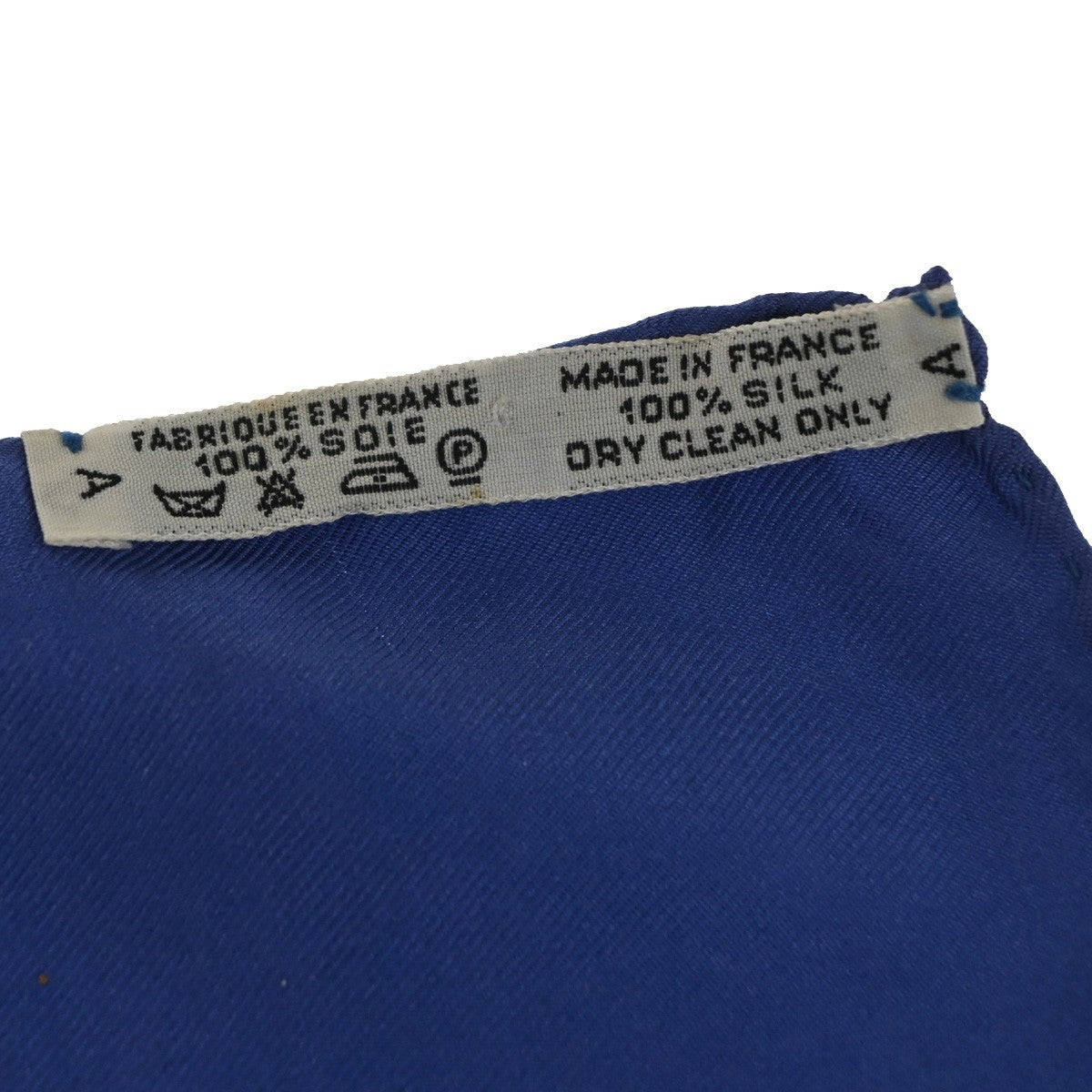 HERMES Logo Carre Scarf 90  " BRIDES de GALA " 100% Silk Blue France 63YJ113