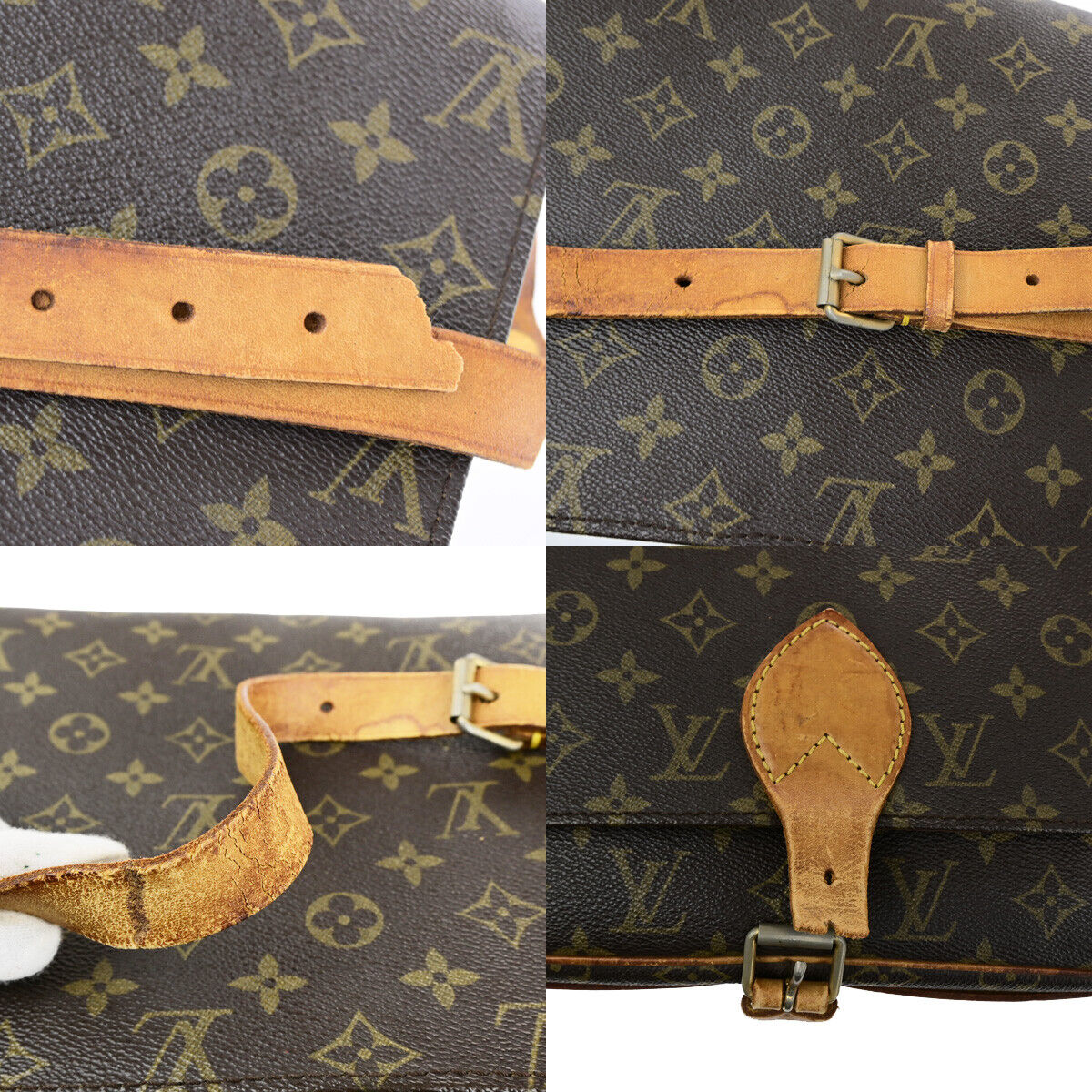 LOUIS VUITTON Cartouchiere GM Shoulder Bag Monogram Leather Brown M51252 60YG597